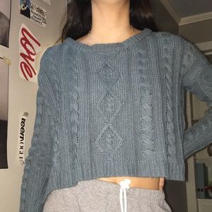 ❕2 for $20❕cropped cute blue teal sweater